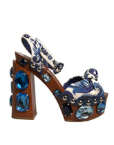 Dolce & Gabbana Multicolor Majolica Embellished Wedge Sandals Shoes -   -  Dolce & Gabbana.